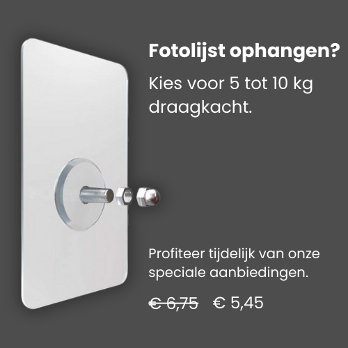 fotolijstjes ophangen zonder boren met plakspijkers