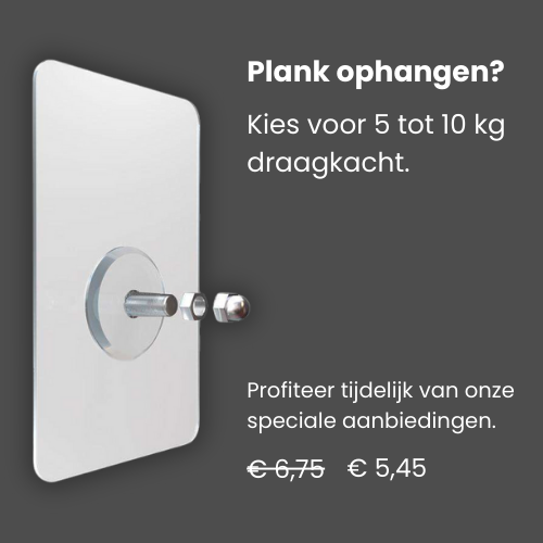 plank ophangen met plakspijkers