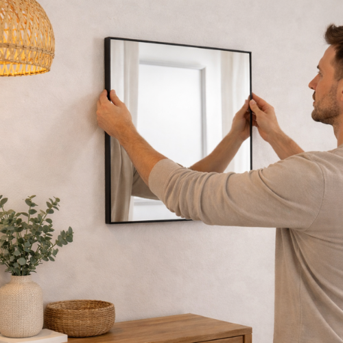 ophangsysteem voor spiegels