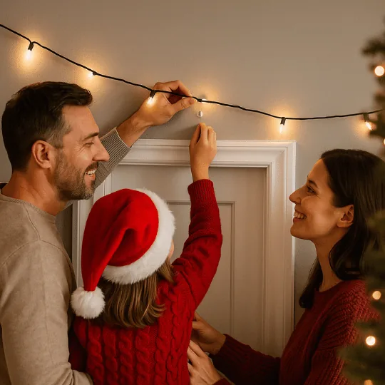Kerstverlichting ophangen zonder boren rond de voordeur