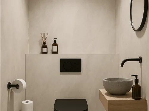 Spiegel in het toilet ophangen zonder boren